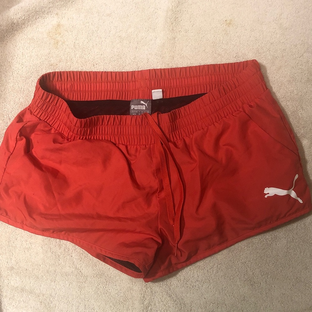 PUMA Women's Vibrant Red Athletic Shorts